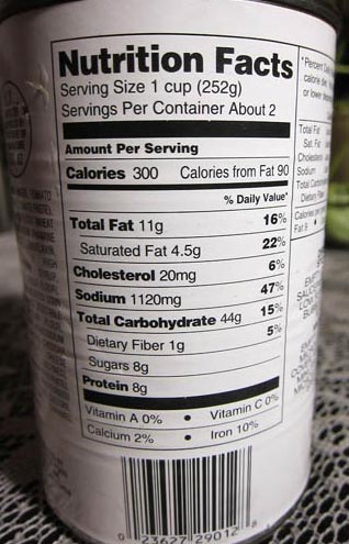 A photo of Nutrition Facts Labels on a cup